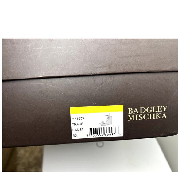 Badgley Mischka Trace Ankle Strap Espadrille Wedge Sandals Silver Size 8.5 NWB - Picture 12 of 14